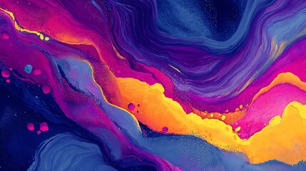 Colorful abstract watercolor background with soft landscape tones