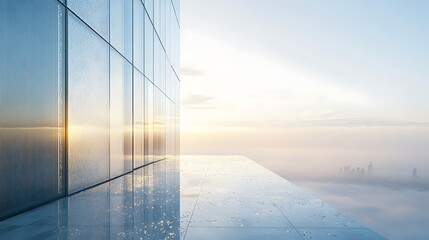  the powerful sun silhouettes the bridge and clouds over the blue sea at sunrise or sunset
