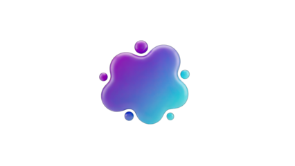 Abstract Blob With Purple And Blue Gradient Colors On Transparent Background