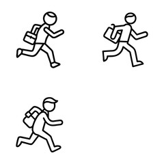 Three outlined illustrations of women holding laboratory beakers. Each drawing is a simplified