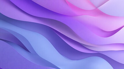 Abstract background of layered, flowing, wavy shapes in shades of purple, lavender, and pink, creating a soft, dynamic, and modern texture or wallpaper design