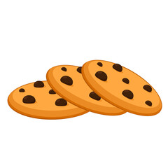 Cookie logo design. Cookie vector on PNG. Cookie chocolate chip.