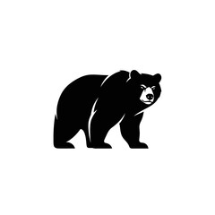 Obraz premium Black Bear Silhouette Standing on All Fours.