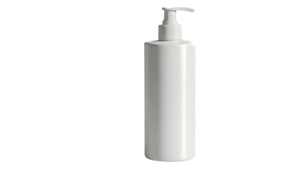 White pump bottle for lotion or soap isolated on transparent background