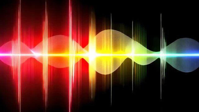 Explore the captivating blend of colors and patterns illustrating sound waves. Experience the harmony between visuals and audio