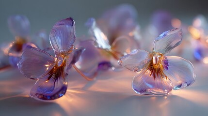 Purple orchid flower displayed in a glass vase
