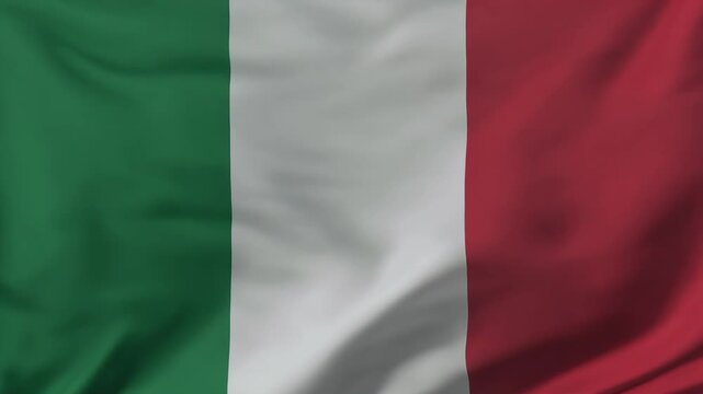 Waving Italian Flag Closeup Fabric Texture National Symbol.