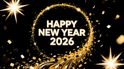 New Year celebration shines with confetti and lights