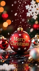 Christmas ornament glistens during holiday celebrations
