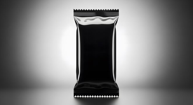 Elegant black candy bar wrapper mockup with a sleek and modern design