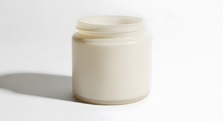 Empty cream jar isolated on white background, ready for cosmetic product filling