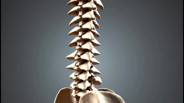 Spine,Vertebrae,Anatomy Detailed view of human spinal cord and skeletal structure for back pain diagnosis and chiropractic health education