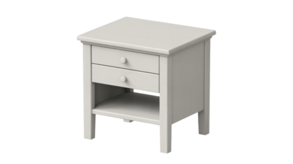 Elegant white nightstand with two drawers brings functional style to your bedroom decor and complements any modern interior design scheme beautifully