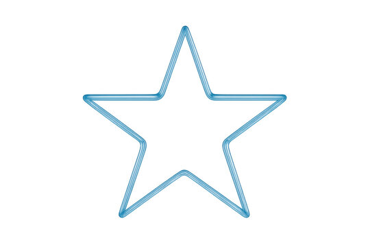 Blue neon star light glowing outline shining with a modern geometric shape design on transparent background - Powered by Adobe