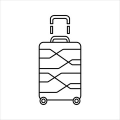 Travel bag. Suitcase bag icon. Trolley bag icon vector illustration. Travel suitcase, suitcase line icon.