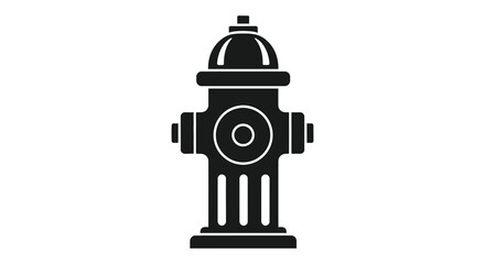 A simple black and white illustration of a fire hydrant showcasing a bold design silhouette