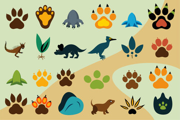 Fototapeta premium Cute cartoon animal seamless pattern vector illustration set for children design