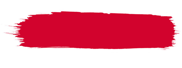 Red paint brush stroke title bar with bold Christmas red color, isolated on transparent background for modern banners, headings, and festive graphic layouts