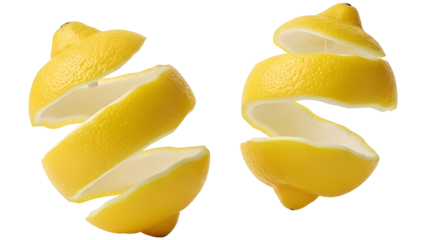 Sliced lemons on a transparent background PNG fresh citrus fruit for culinary and design use natural lighting