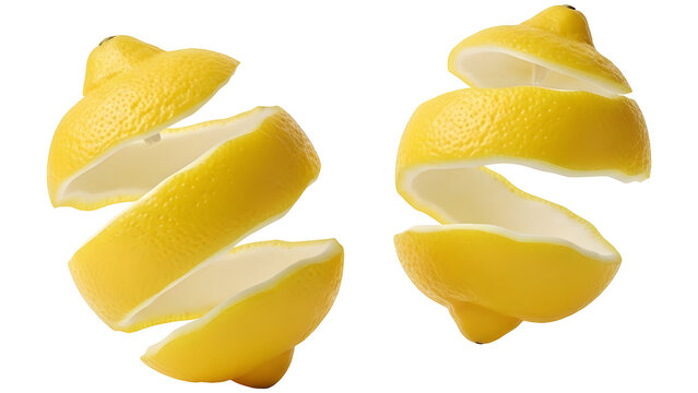 Sliced lemons on a transparent background PNG fresh citrus fruit for culinary and design use natural lighting