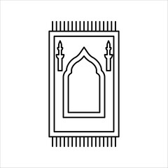 Prayer rug icon. Traditional Islamic Background. vector illustration on white background.