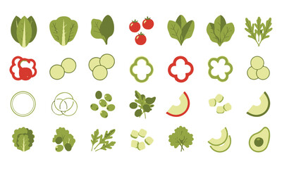 Vegetable Flat vector Illustration set