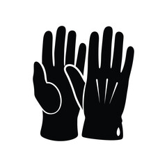 Men fashion hand gloves icon silhouette vector illustration
