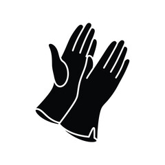 Vintage female gloves silhouette vector art illustration