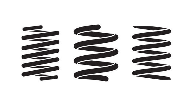 Set of coil spring silhouette vector illustration