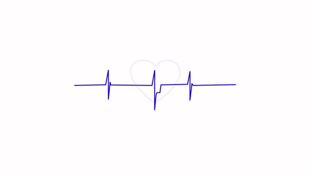 blue heartbeat line icon. illustration isolated on a white background.
