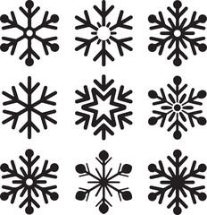 Snowflake Icons Collection – Style 1