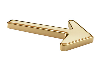 Golden arrow symbol on white background