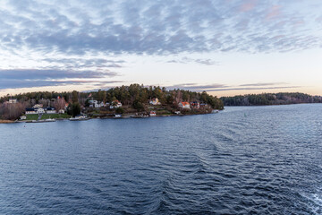 Fototapeta premium Archipelago Island Coastline View at Sunset