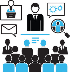 Corporate Communication and Teamwork Icons