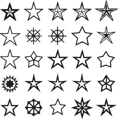 Star Outline Icons Set