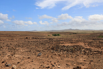The barren landscape in the north of boa vista, Cape Verde, Africa