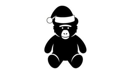 Teddy bear wearing Santa hat isolated on a transparent background 14