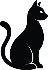 Cat Sitting Silhouette Vector Icon