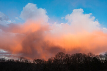 Vibrant Pink and Orange Clouds at Sunset in Missouri
