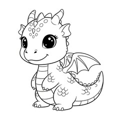 Cute Dinosaurin Nature Coloring Page for Kids
Dino Adorable [Subject] cartoon character standing in a forest or mountain landscape. Easy coloring page for children with clear, bold lines