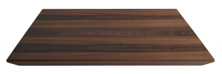 Dark wood cutting board surface isolated on a transparent background wooden