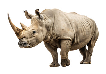 Obraz premium Isolated rhinoceros on a Transparent Background.