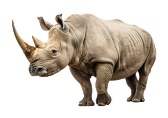 Isolated rhinoceros on a Transparent Background.