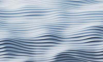 Abstract stripes in form of waves,  wavy wallpaper background 3D rendering