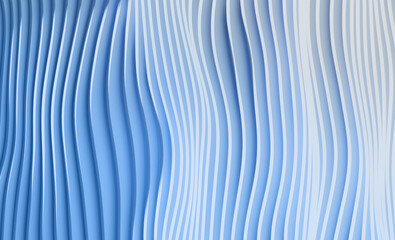 Abstract stripes in form of waves,  wavy wallpaper background 3D rendering
