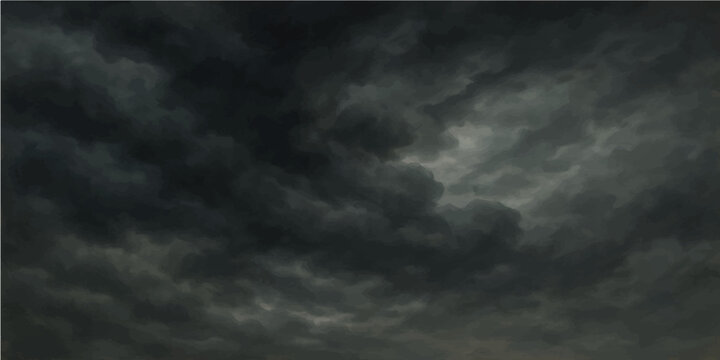 Dramatic dark storm clouds timelapse across a summer sky featuring blue light and gray overcast weather during a heavy rain thunderstorm sunset