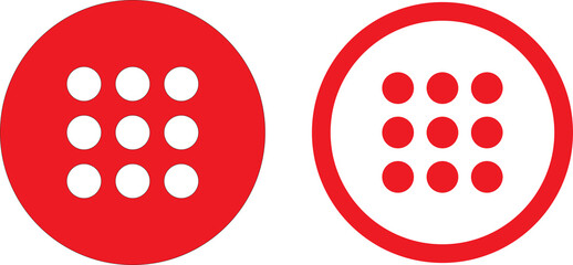 Red numeric keypad and dial pad buttons icon vector illustration