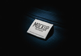 Dark Minimal Clothing Label Tag Mockup