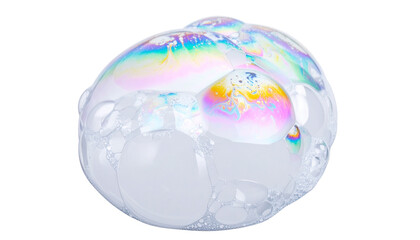 Isolated Bubble Cluster Soap Foam Realistic Transparent Background PNG