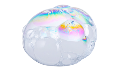 Isolated Bubble Cluster Soap Foam Realistic Transparent Background PNG